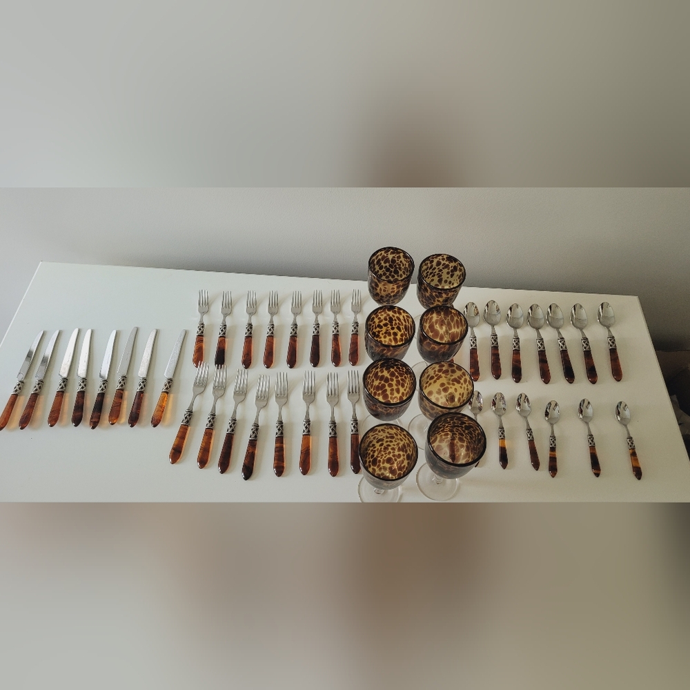 Bugatti Cutlery Set With Matching Glasses